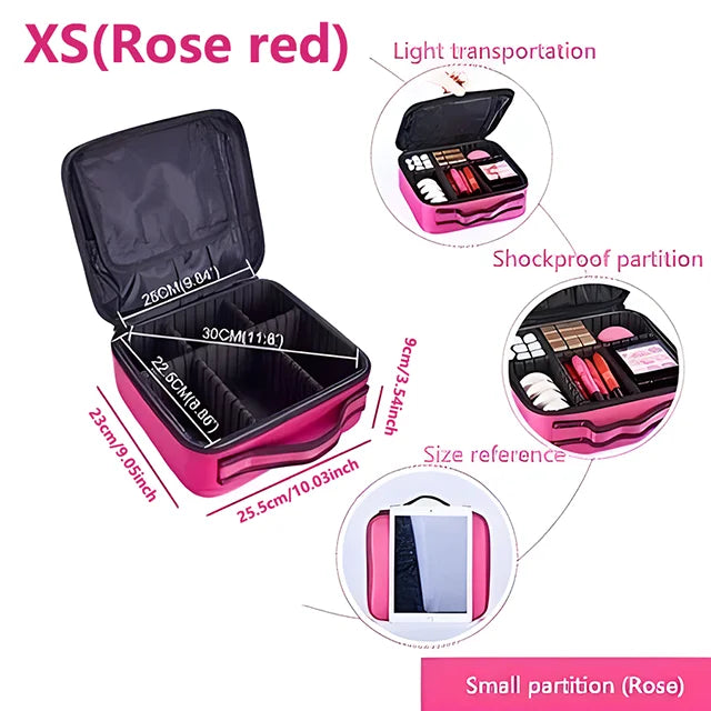 Professional Makeup Case Large Capacity Cosmetic Organizer for Travel