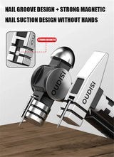 Heavy Duty Octagonal Hammer, High Carbon Steel, Magnetic Nail Tool