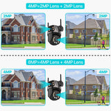 4K HD Wifi PTZ Camera 8MP Dual Lens Outdoor AI Auto Tracking Surveillance