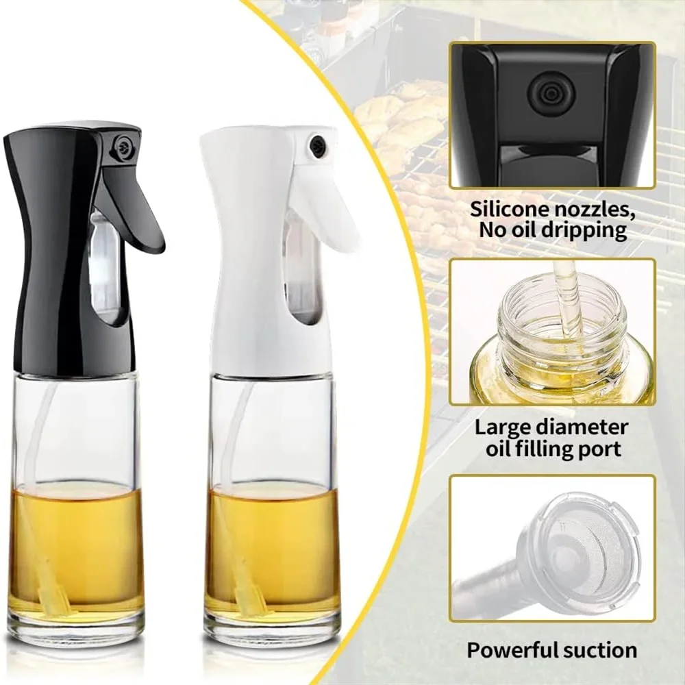 Olive Oil Spray Bottle Dispenser - Reusable Food Grade Kitchen Accessory