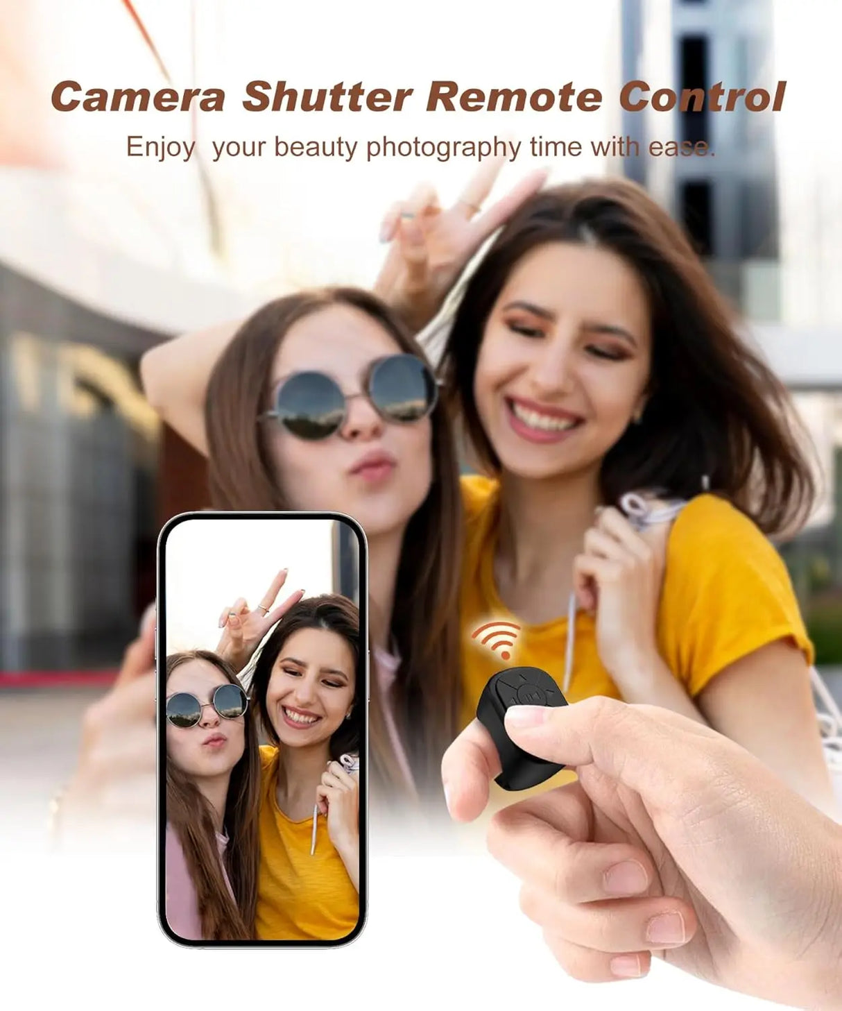 Tiktok Scrolling Ring Remote Control for iPhone iPad Android Bluetooth