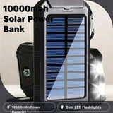 10000mAh Solar Power Bank with QC3.0 Fast Charge and Waterproof Design