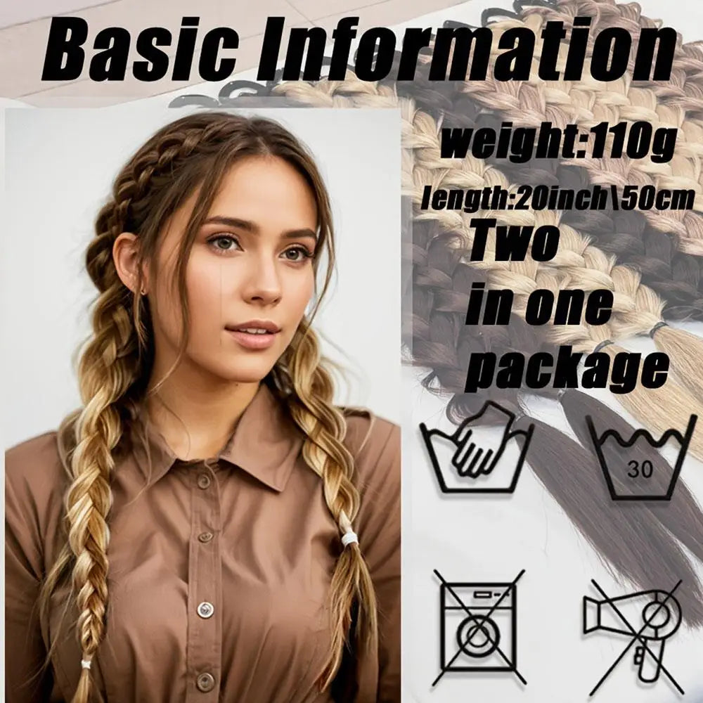 Braided Synthetic Hair Ponytail Extension with Elastic Band - Daily Use