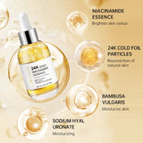 24K Gold Face Serum Niacinamide Hyaluronic Acid Anti-Wrinkle Skin Care