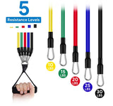 11pcs Resistance Bands Set with Ankle Strap & Chest Expander for Fitness Pilates