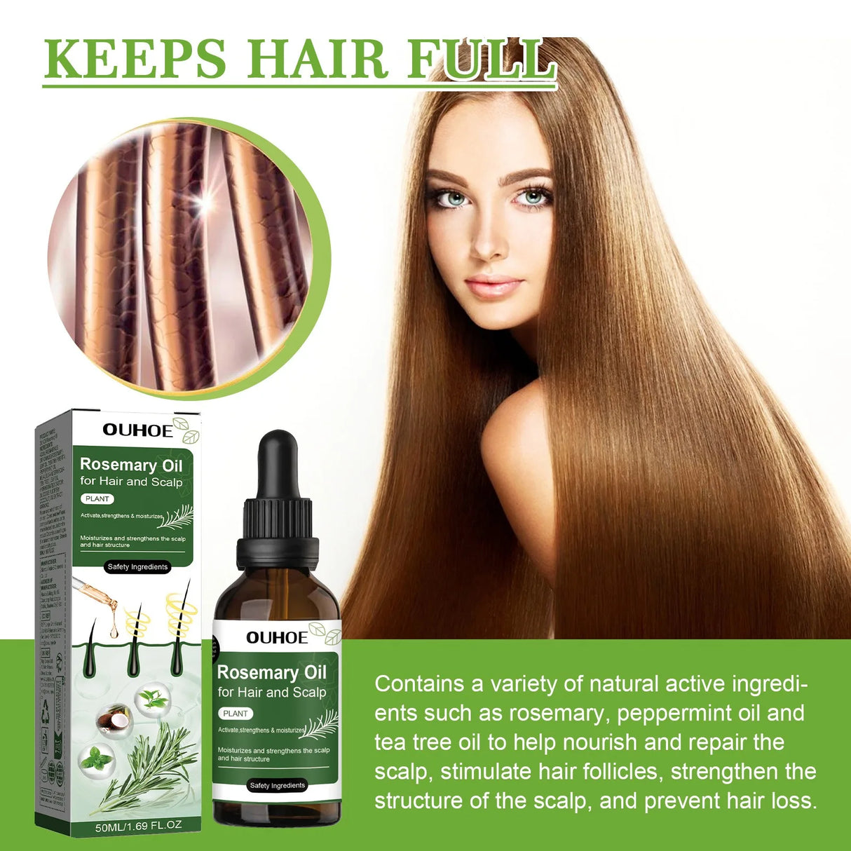 Rosemary Hair Growth Oil for Men & Women - Nourishing Scalp Care 100ml