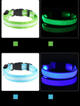 Nylon LED Dog Leash & Collar Set - Glow in the Dark, Safety Flashing Light