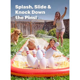 20FT Lawn Water Slide Bowling Game Set for Kids, PVC Material, Blue & Yellow
