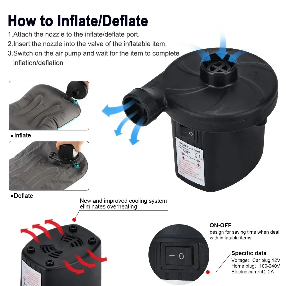 Portable Electric Air Pump for Camping and Inflatable Products
