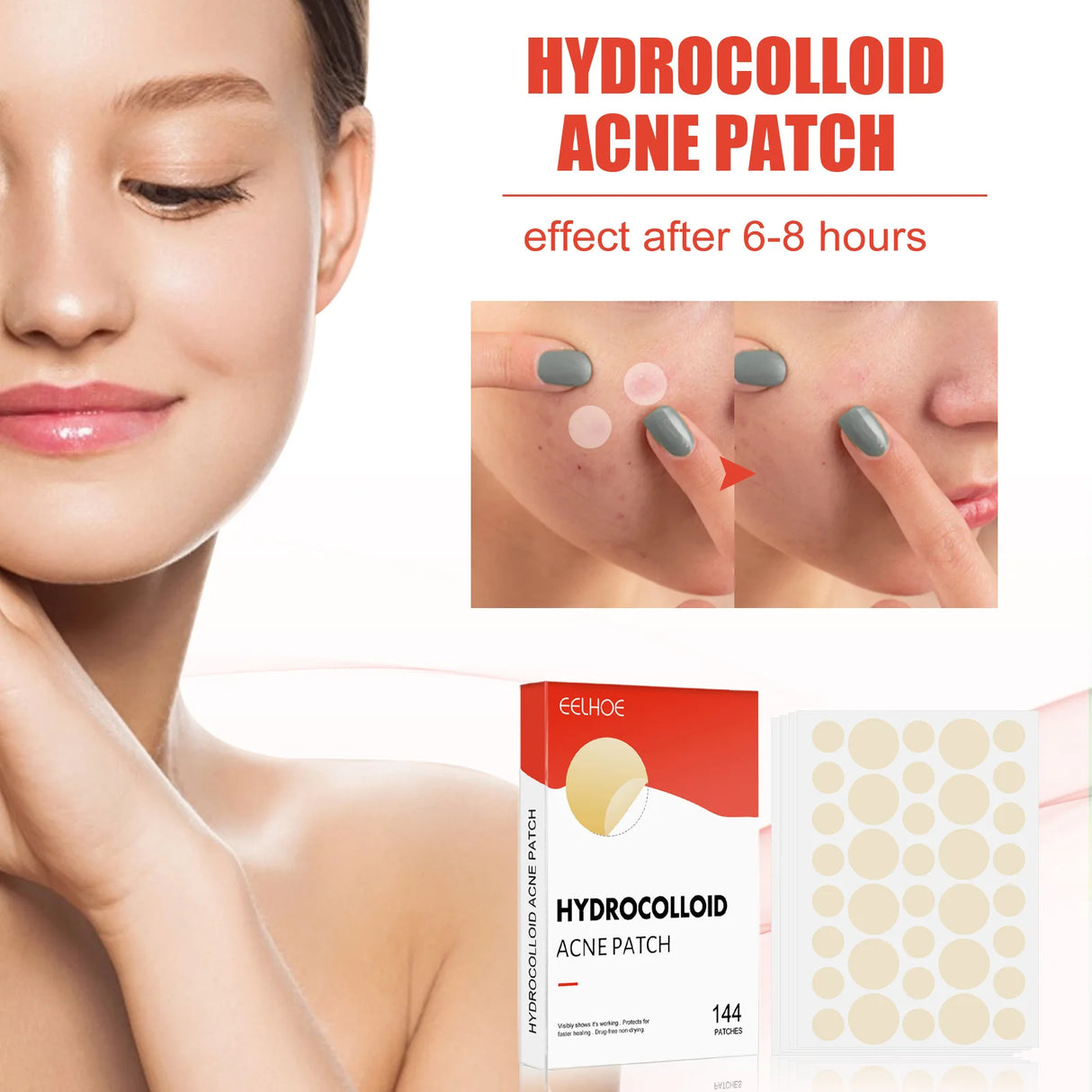 144pcs Acne Patches for Spot Treatment, Invisible Healing Stickers