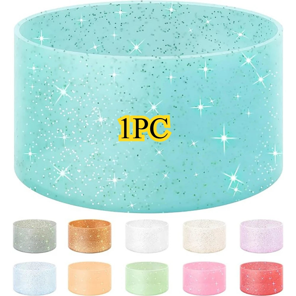 Glitter Silicone Cup Sleeves for Stanley Tumblers, 12-24OZ, 1/6PCS