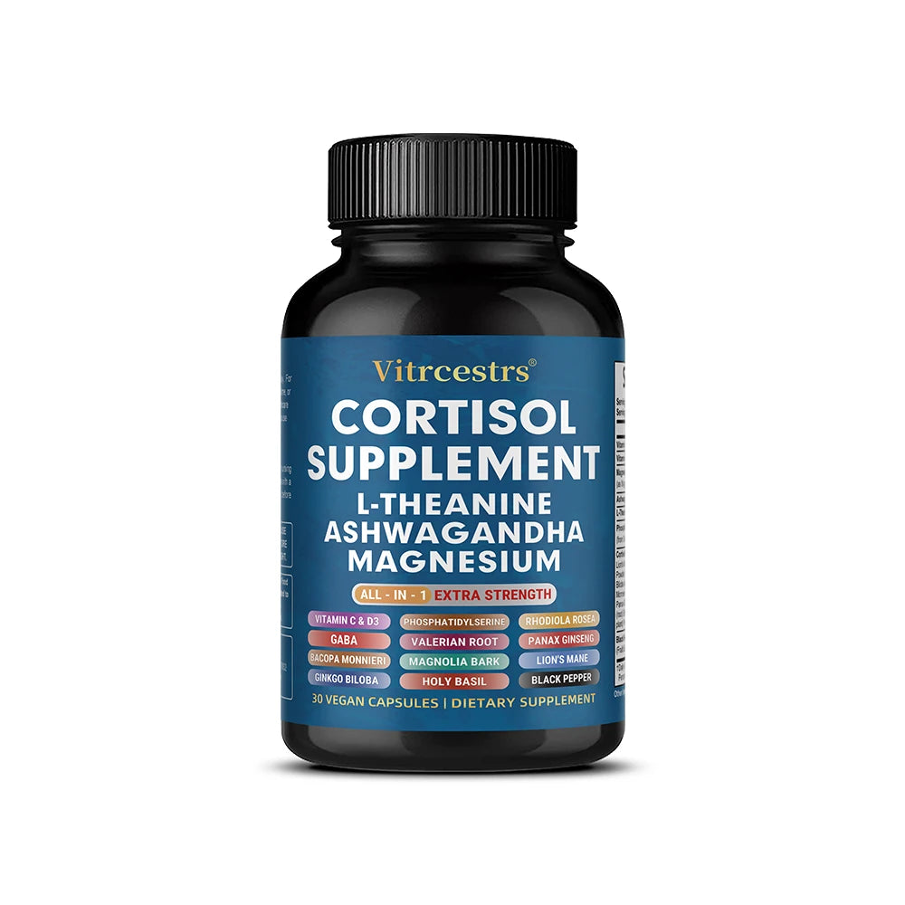 Cortisol Support Supplement with Magnesium, 60 Capsules for Daily Use