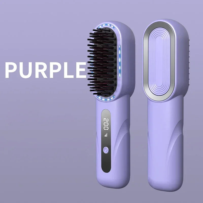 Wireless Hair Straightener Comb with Negative Ion Technology - Rechargeable