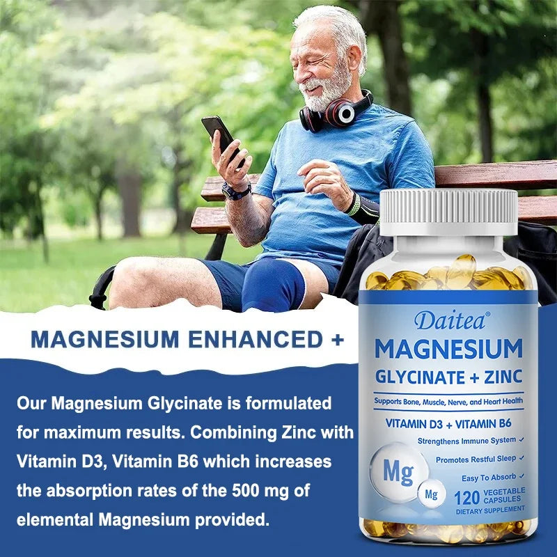 Magnesium Glycinate Capsules with Zinc - 60 Count
