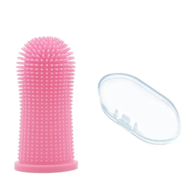 Super Soft Pet Finger Toothbrush for Dogs & Cats - Nontoxic Silicone