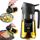 Oil Sprayer 2-in-1 Olive Oil Dispenser 16oz Glass Kitchen Mister