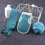 Exfoliating Bath Set 3pcs - Loofah Sponge, Bath Glove & Washcloth Towel