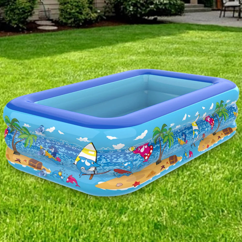 Large Inflatable Family Swimming Pool for Outdoor Fun and Relaxation