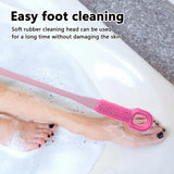 Comfort Silicone Brush Long Handle Soft Rubber Toe Gap Brush for Foot Care