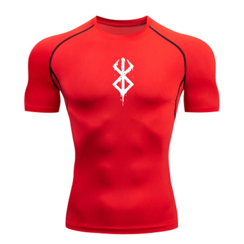 Men's Quick Dry Compression Shirt Short Sleeve Gym Workout T-Shirt
