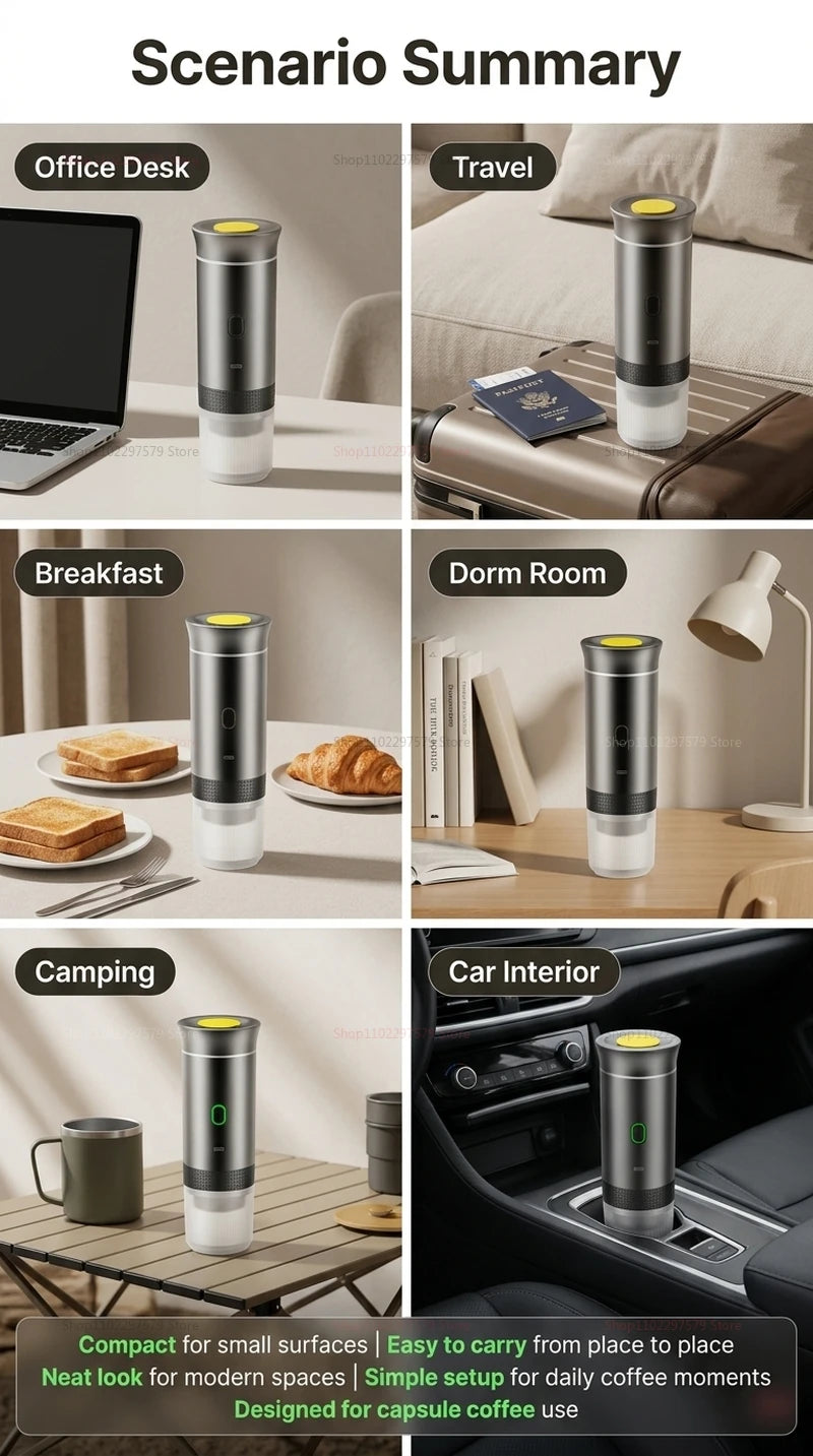 Portable Espresso Coffee Maker 3-in-1 for Car & Home Travel Use