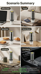 Portable Espresso Coffee Maker 3-in-1 for Car & Home Travel Use