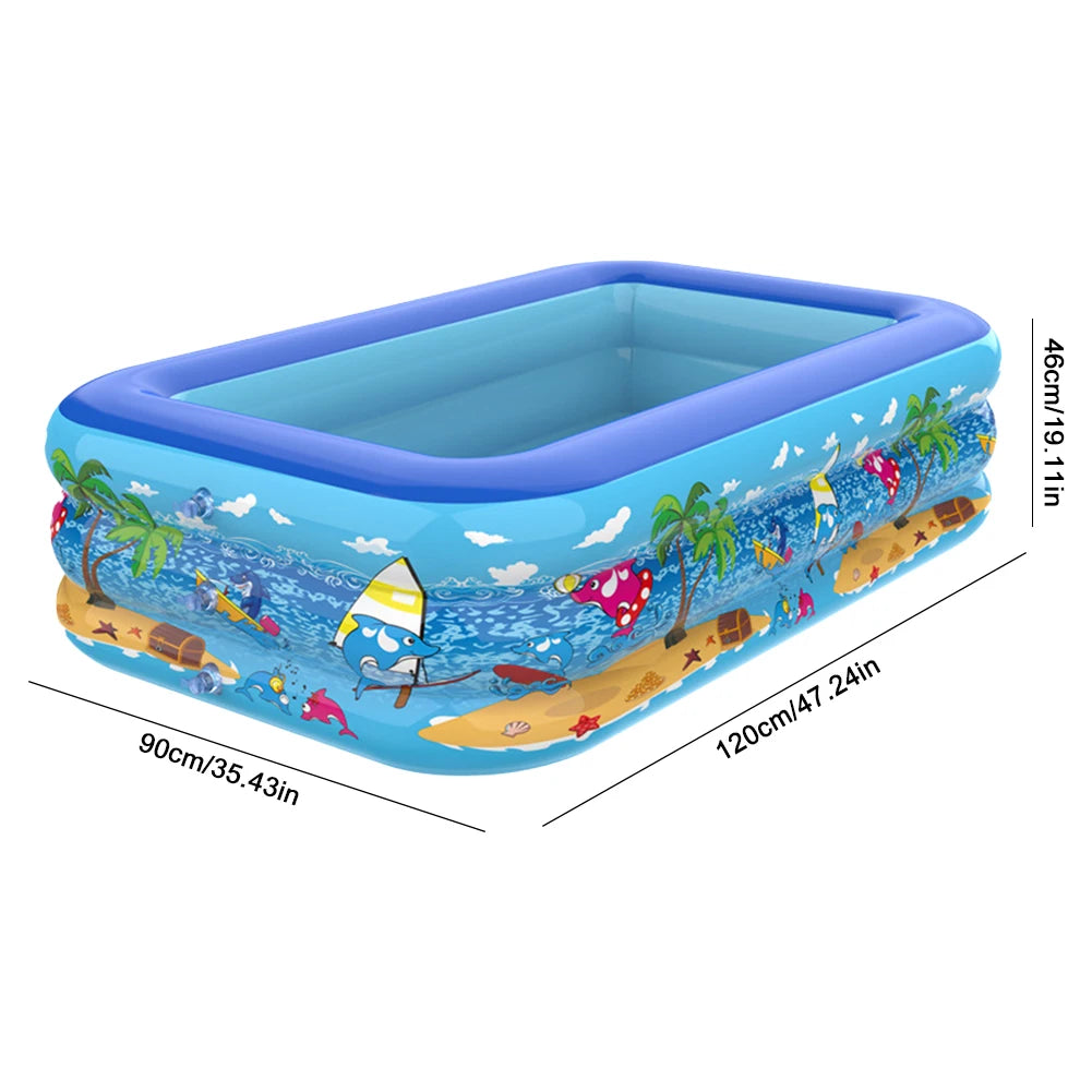 Large Inflatable Family Swimming Pool for Outdoor Fun and Relaxation