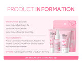 Sakura Skin Care Set - Facial Cleanser, Cream, Serum, Toner - Moisturizing Kit