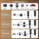 Portable Espresso Coffee Maker 3-in-1 for Car & Home Camping Travel