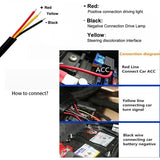 12V LED Guide Strip Headlight Bulbs - 2Pcs Sequential DRL Turn Signal Lights