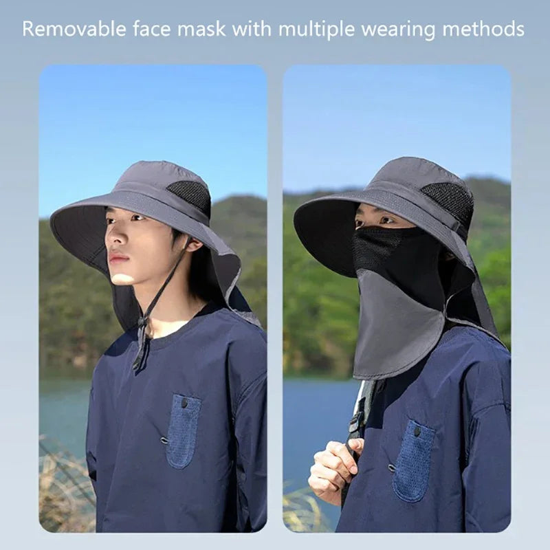 UV Protection Bucket Hat with Neck Flap for Men & Women - Outdoor Fishing & Hiking