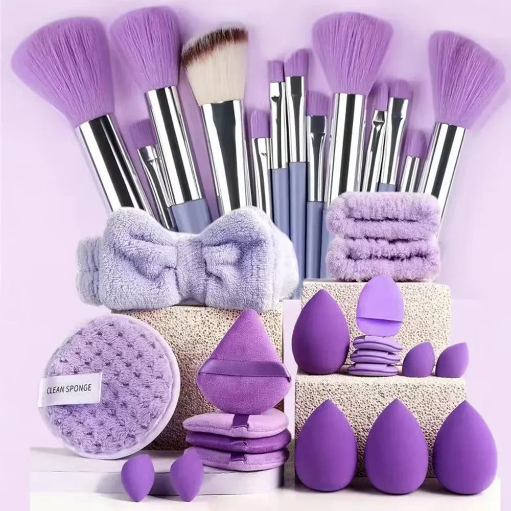 Pink Makeup Brush Set 20/40 Pieces with Beauty Blender - Gift Ready