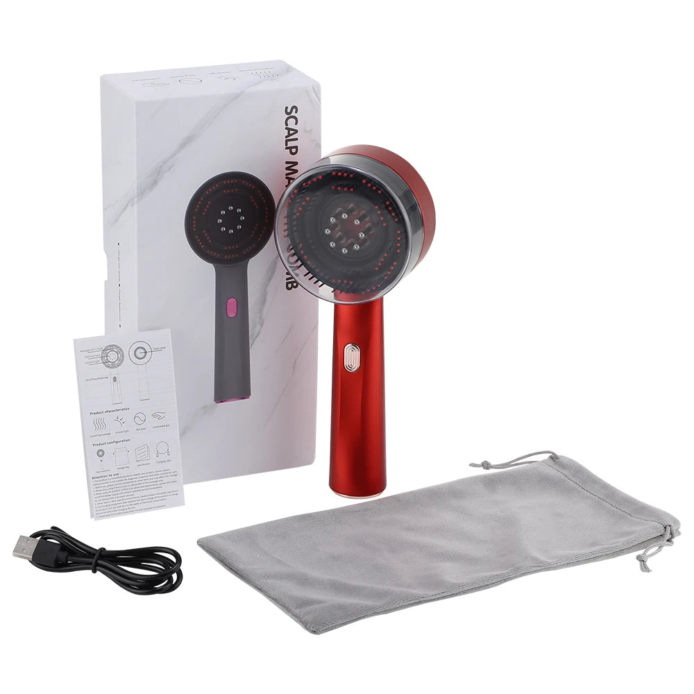 Electric Vibration Massage Comb with Red Light Therapy for Hair Growth