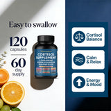 Cortisol Support Supplement with Magnesium, 60 Capsules for Daily Use