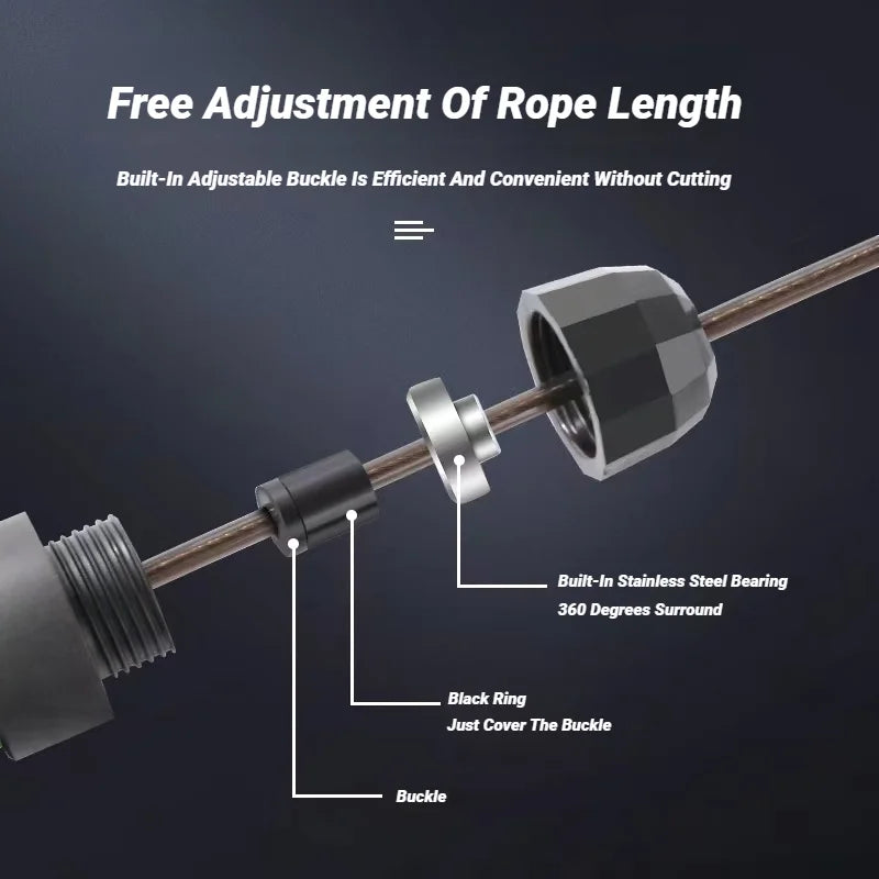 Jump Rope Adjustable Steel Wire Tangle-Free Fitness Workout Equipment