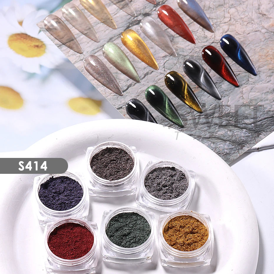 Cat Eye Chrome Magnetic Nail Powder - 6 Colors DIY Manicure Decor