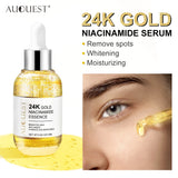 24K Gold Face Serum Niacinamide Hyaluronic Acid Anti-Wrinkle Skin Care