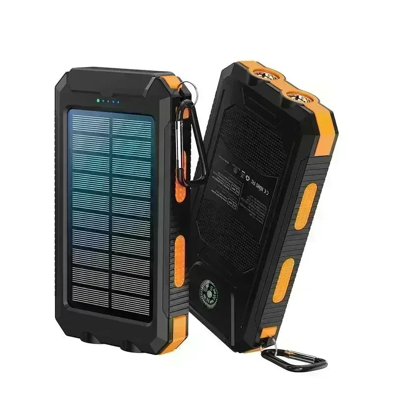 10000mAh Solar Power Bank with QC3.0 Fast Charge and Waterproof Design