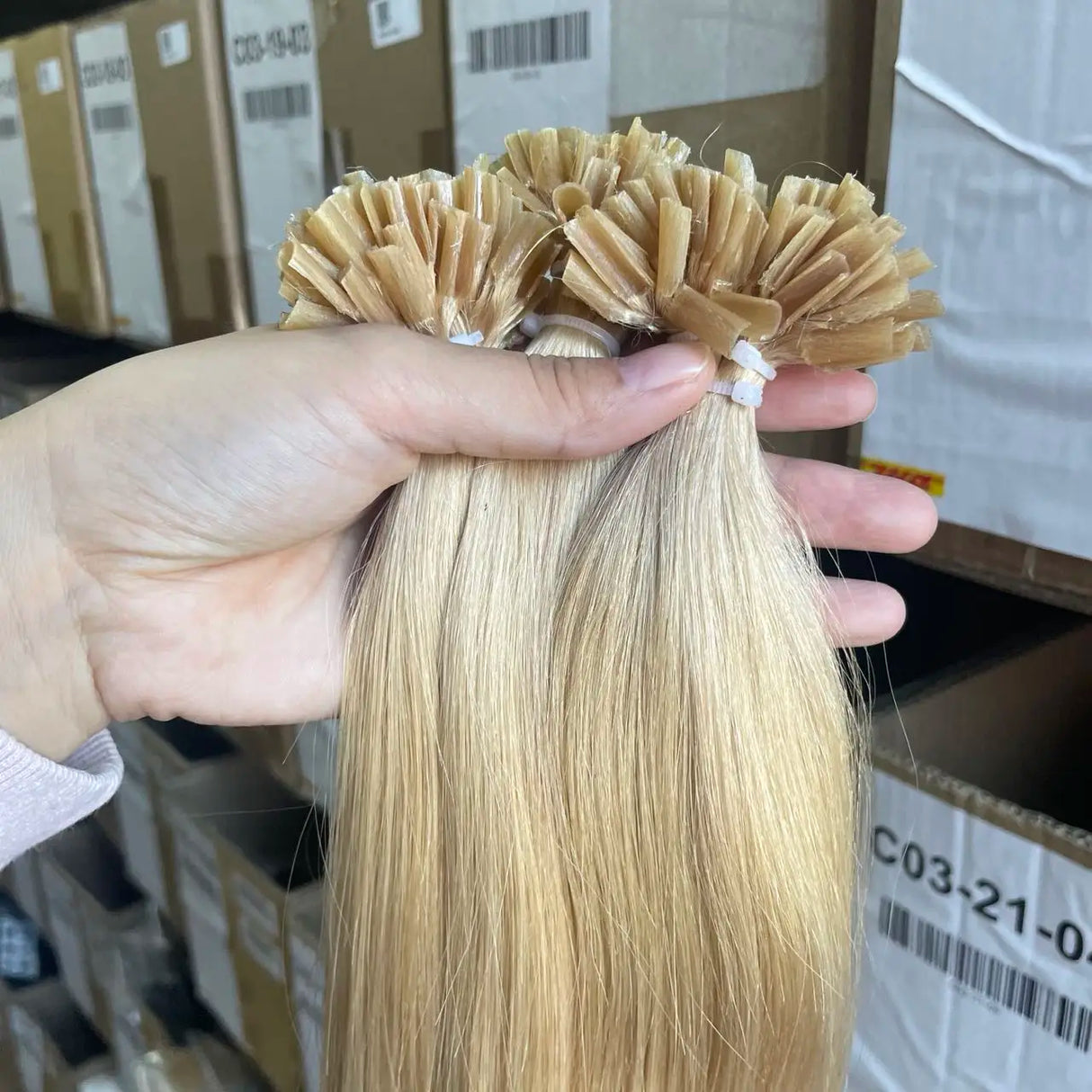 Human Hair Extensions U Tip Pre-bonded Keratin Dark Blonde 24" 12 Strands