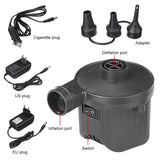Portable Electric Air Pump 12V with 3 Nozzles for Inflatable Pools and More