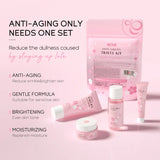 Sakura Skin Care Set - Facial Cleanser, Cream, Serum, Toner - Moisturizing Kit