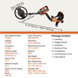 Metal Detector with 10-Inch Waterproof Coil and LCD Display, Adjustable Stem