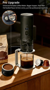 Portable 3-in-1 Wireless Espresso Coffee Maker for Car Home Camping