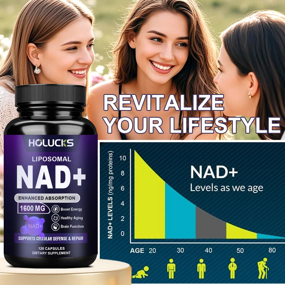 NAD+ Supplement with Resveratrol - Enhances Cellular Vitality & Energy