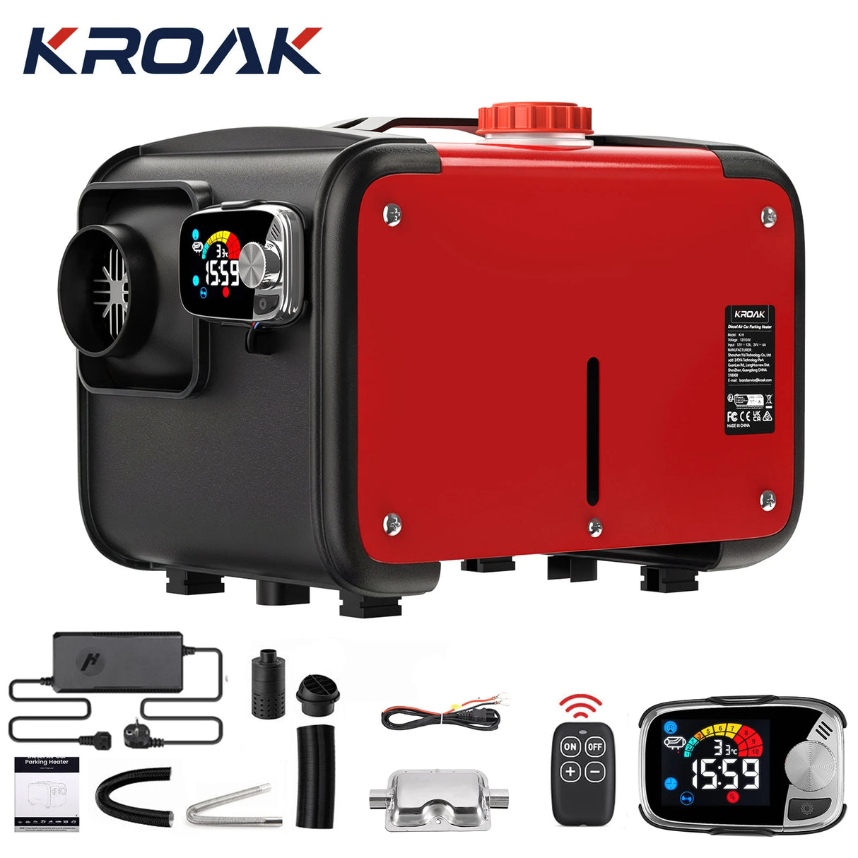 Diesel Air Heater 12V 5-8KW with LCD Switch for Car Truck RV Boat