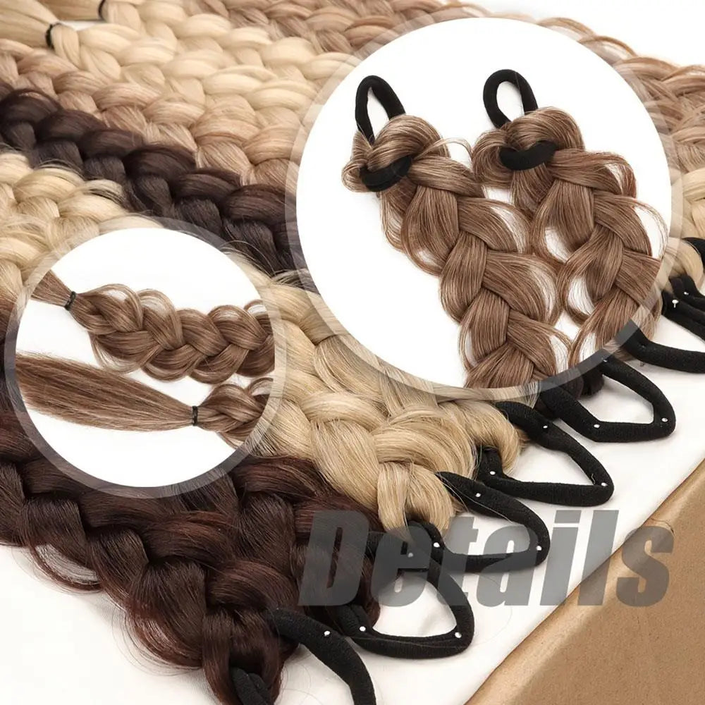 Braided Synthetic Hair Ponytail Extension with Elastic Band - Daily Use