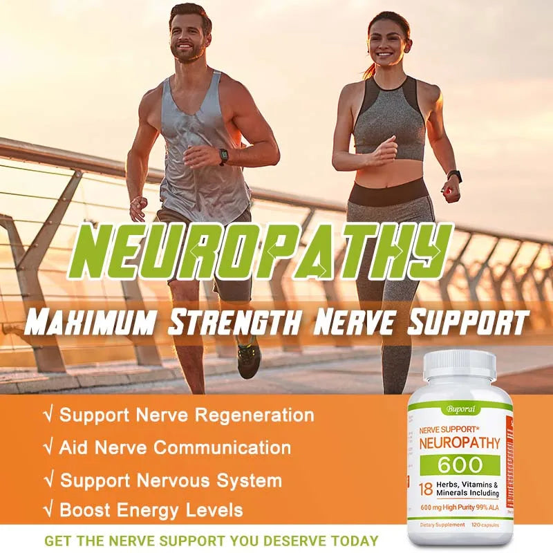 Neuropathy Support Supplement 600mg - Nervous System & Brain Function Aid