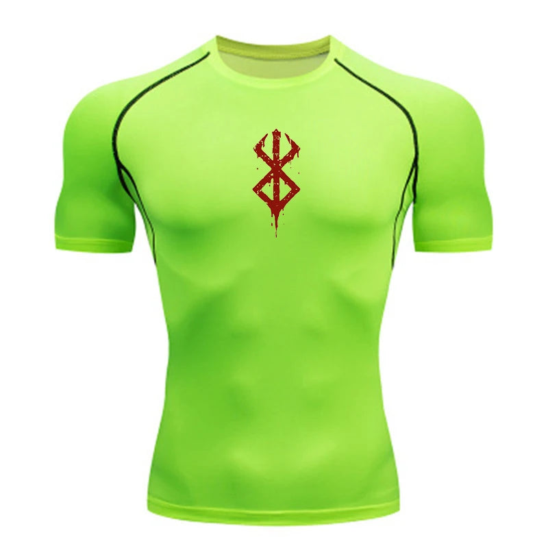 Men's Quick Dry Compression Shirt Short Sleeve Gym Workout T-Shirt