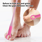 Comfort Silicone Brush Long Handle Soft Rubber Toe Gap Brush for Foot Care