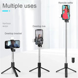 Portable Bluetooth Selfie Stick Tripod with Remote Shutter & Light